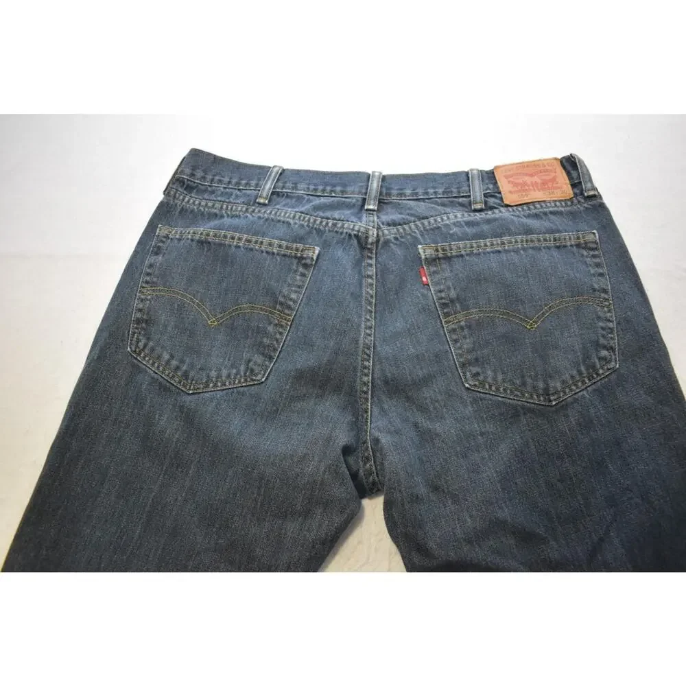Levi's 559 Relaxed Straight Fit Blue Denim Jeans Mens Size 38‎ x 30
